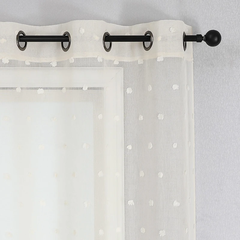 Angel Grommet Top Sheer Set of 2 Curtain Panel