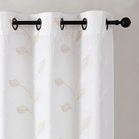 Esmeray Embroidered Grommet Top Sheer Set of 2 Curtain Panel