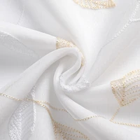 Esmeray Embroidered Grommet Top Sheer Set of 2 Curtain Panel