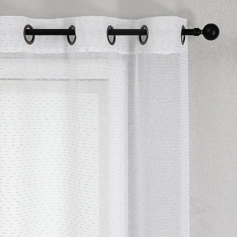 Priscilla Grommet Top Sheer Set of 2 Curtain Panel