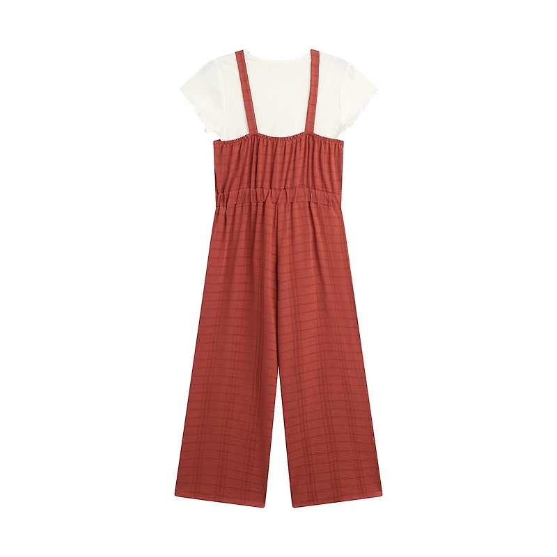 by&by girl Big Kid Girls Round Neck Short Sleeve Jumpsuit