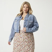 JS Jessica Simpson Womens Plus Denim Midweight Jacket