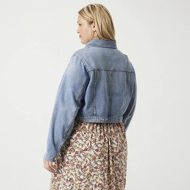 JS Jessica Simpson Womens Plus Denim Midweight Jacket