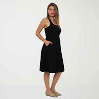 24seven Comfort Apparel Womens Scoop Neck Sleeveless A-Line Dress