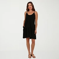 24seven Comfort Apparel Womens Scoop Neck Sleeveless A-Line Dress