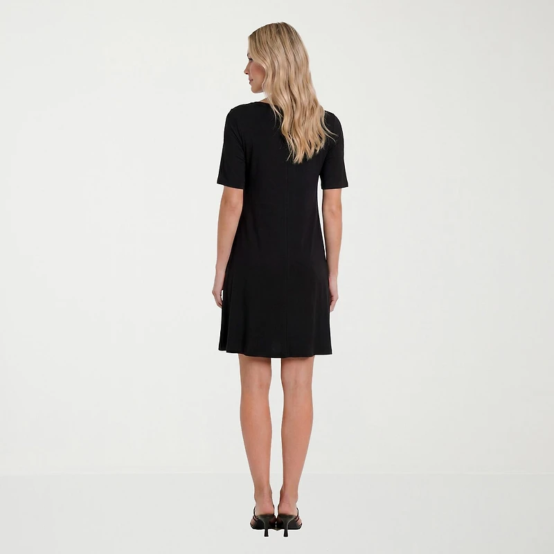 24seven Comfort Apparel Womens Short Sleeve T-Shirt Dress
