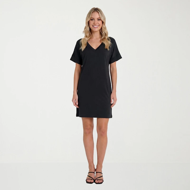 24seven Comfort Apparel Womens Short Sleeve T-Shirt Dress