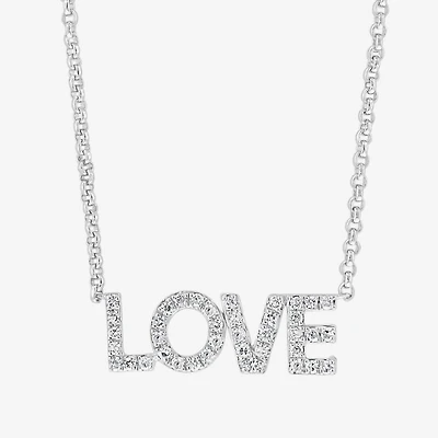 Effy Final Call Limited Quantities! Womens 1/ CT. T.W. Natural White Diamond Sterling Silver Inch Pendant Necklace