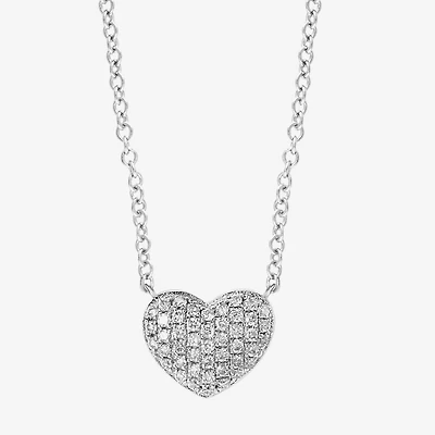 Effy Final Call Limited Quantities! Womens 1/8 CT. T.W. Natural White Diamond Sterling Silver 17 Inch Pendant Necklace