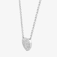 Effy Final Call Limited Quantities! Womens 1/ CT. T.W. Natural White Diamond Sterling Silver Inch Pendant Necklace