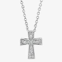 Effy Final Call Limited Quantities! Womens Diamond Accent Natural White Diamond Sterling Silver 18 Inch Pendant Necklace
