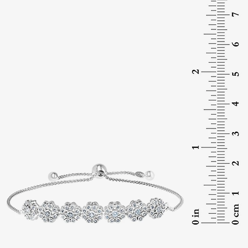 Effy Final Call Limited Quantities! Womens 1/2 CT. T.W. Natural White Diamond Sterling Silver Bolo Bracelet