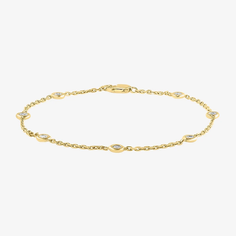 Effy Final Call Limited Quantities! Womens Diamond Accent Natural White Diamond 14K Gold Over Silver Strand Bracelet
