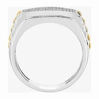 Effy Final Call Limited Quantities! Mens 1/2 CT. T.W. Natural Diamond 14K Gold Over Silver Rectangular Fashion Ring