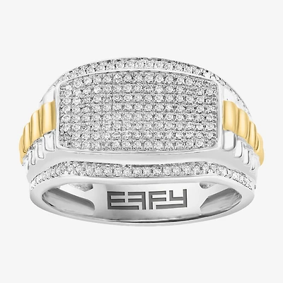 Effy Final Call Limited Quantities! Mens 1/2 CT. T.W. Natural Diamond 14K Gold Over Silver Rectangular Fashion Ring