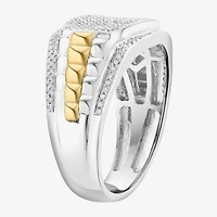 Effy Final Call Limited Quantities! Mens 1/2 CT. T.W. Natural Diamond 14K Gold Over Silver Rectangular Fashion Ring