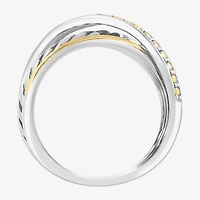 Effy Final Call Limited Quantities! Womens 1/10 CT. T.W. Genuine White Diamond 18K Gold Over Silver Crossover Band