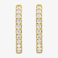 Effy Final Call Limited Quantities! Womens 1/2 CT. T.W. Lab Grown White Diamond 14K Gold Hoop Earrings
