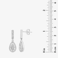Effy Final Call Limited Quantities! Womens 1/2 CT. T.W. Natural White Diamond Sterling Silver Pear Drop Earrings