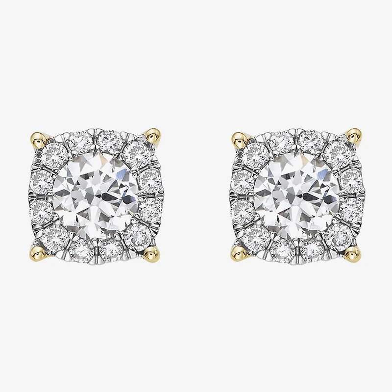 Effy Final Call Limited Quantities! 1 1/5 CT. T.W. Lab Grown White Diamond 14K Gold 7.8mm Round Stud Earrings