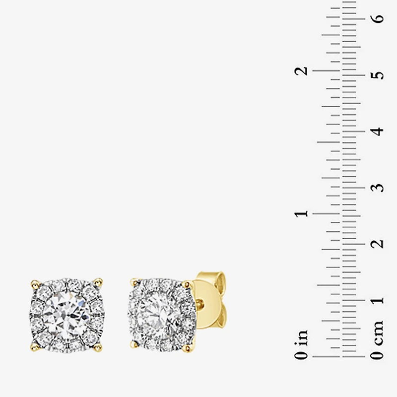 Effy Final Call Limited Quantities! 1 1/5 CT. T.W. Lab Grown White Diamond 14K Gold 7.8mm Round Stud Earrings
