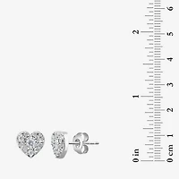 Effy Final Call Limited Quantities! 1/4 CT. T.W. Natural White Diamond Sterling Silver 6.5mm Heart Stud Earrings