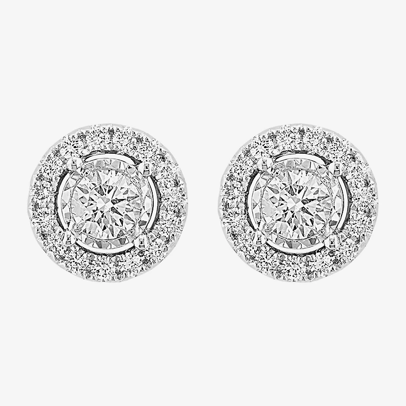 Effy Final Call Limited Quantities! 1 CT. T.W. Lab Grown White Diamond 14K White Gold 21.8mm Round Stud Earrings