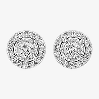 Effy Final Call Limited Quantities! 1 CT. T.W. Lab Grown White Diamond 14K White Gold 21.8mm Round Stud Earrings