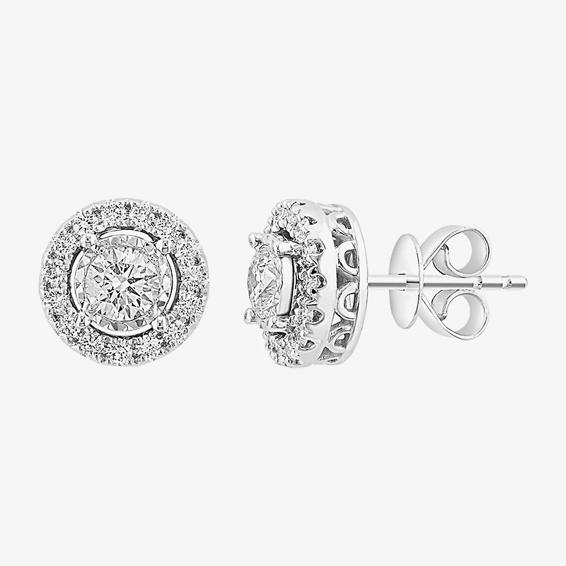Effy Final Call Limited Quantities! 1 CT. T.W. Lab Grown White Diamond 14K White Gold 21.8mm Round Stud Earrings