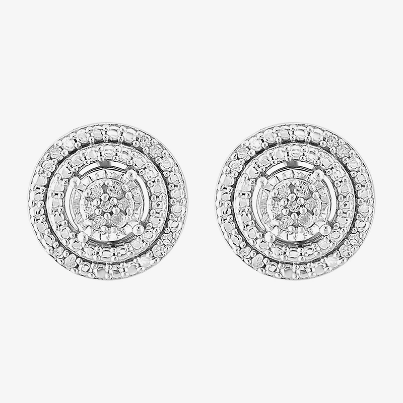 Effy Final Call Limited Quantities! 1/10 CT. T.W. Natural White Diamond Sterling Silver 9.5mm Round Stud Earrings