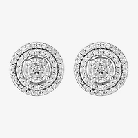 Effy Final Call Limited Quantities! 1/10 CT. T.W. Natural White Diamond Sterling Silver 9.5mm Round Stud Earrings