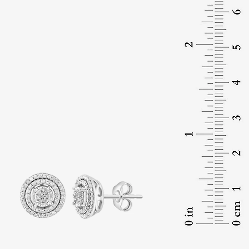 Effy Final Call Limited Quantities! 1/10 CT. T.W. Natural White Diamond Sterling Silver 9.5mm Round Stud Earrings