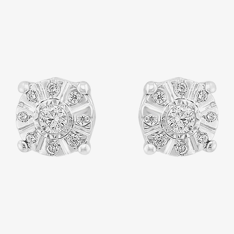 Effy Final Call Limited Quantities! 1/10 CT. T.W. Natural White Diamond Sterling Silver 5.2mm Round Stud Earrings