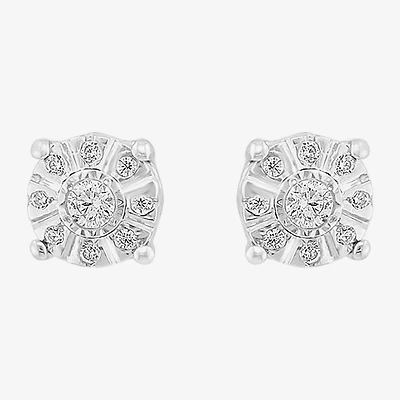 Effy Final Call Limited Quantities! 1/10 CT. T.W. Natural White Diamond Sterling Silver 5.2mm Round Stud Earrings