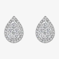 Effy Final Call Limited Quantities! 1/2 CT. T.W. Natural White Diamond Sterling Silver 10.2mm Pear Stud Earrings