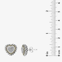Effy Final Call Limited Quantities! 1/5 CT. Natural White Diamond 18K Gold Over Silver 10mm Heart Stud Earrings