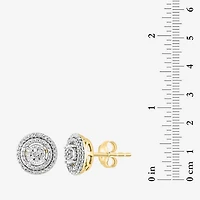 Effy Final Call Limited Quantities! 1/10 CT. T.W. Natural White Diamond 14K Gold Over Silver 9.5mm Round Stud Earrings