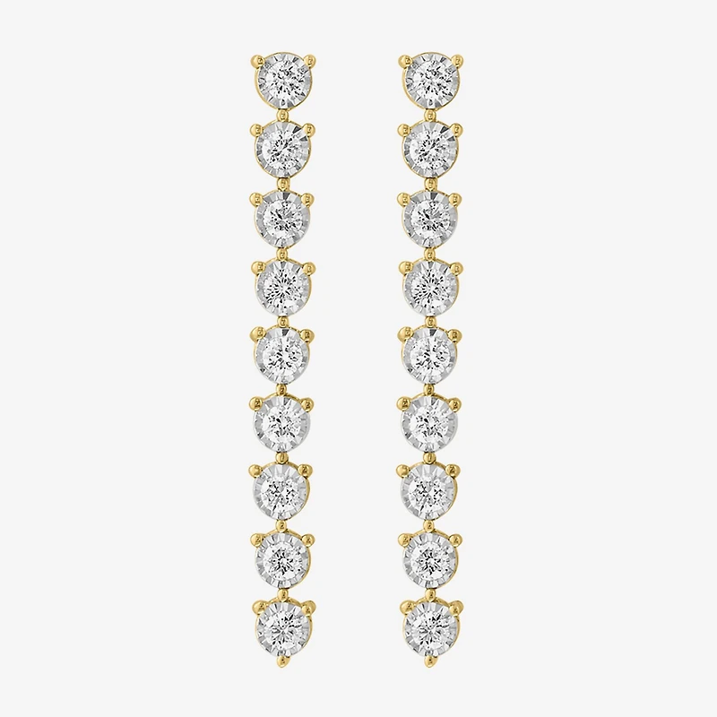 Effy Final Call Limited Quantities! Womens 3/4 CT. T.W. Lab Grown White Diamond 14K Gold Drop Earrings