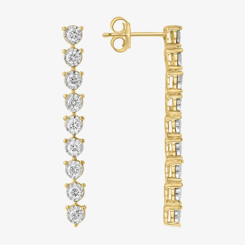 Effy Final Call Limited Quantities! Womens 3/4 CT. T.W. Lab Grown White Diamond 14K Gold Drop Earrings