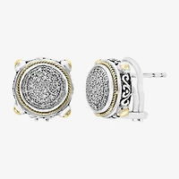 Effy Final Call Limited Quantities! 1/3 CT. T.W. Natural White Diamond 18K Gold Over Silver 12mm Round Stud Earrings