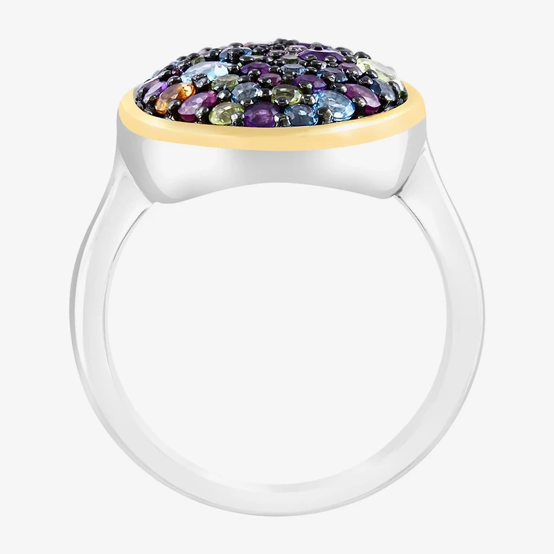 Effy Final Call Limited Quantities! Womens Genuine Multi Color 14K Gold Over Silver Oval Cocktail Ring