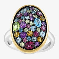 Effy Final Call Limited Quantities! Womens Genuine Multi Color 14K Gold Over Silver Oval Cocktail Ring