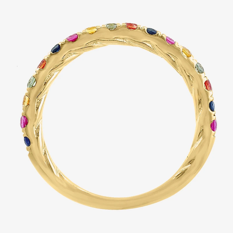 Effy Final Call Limited Quantities! Womens Genuine Sapphire 14K Gold Over Silver Stackable Ring