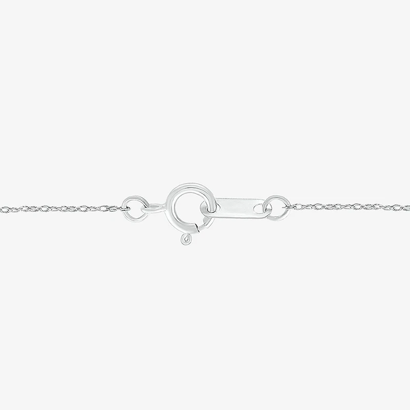 Womens Genuine White Sterling Silver 18 Inch Pendant Necklace