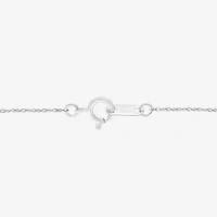 Womens Genuine White Sterling Silver 18 Inch Pendant Necklace