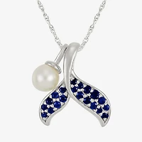 Womens Genuine White Sterling Silver 18 Inch Pendant Necklace