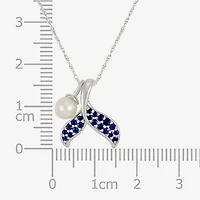 Womens Genuine White Sterling Silver 18 Inch Pendant Necklace