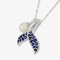 Womens Genuine White Sterling Silver 18 Inch Pendant Necklace