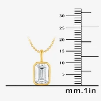 (G/Si1-Si2) Womens 1 CT. T.W. Lab Grown White Diamond 14K Gold Over Silver 18 Inch Pendant Necklace