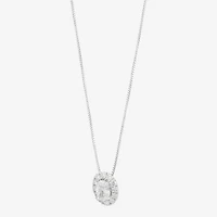 (H-I/Si2) Womens 1/2 CT. T.W. Lab Grown White Diamond Sterling Silver Oval 18 Inch Pendant Necklace